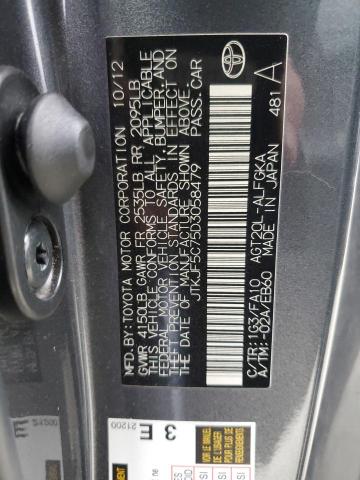 JTKJF5C75D3058479 - 2013 TOYOTA SCION TC ნაცრისფერი ფოტო 12