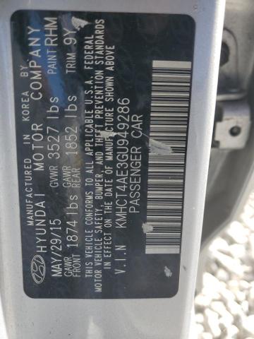 KMHCT4AE3GU949286 - 2016 HYUNDAI ACCENT SE Gümüş foto 12