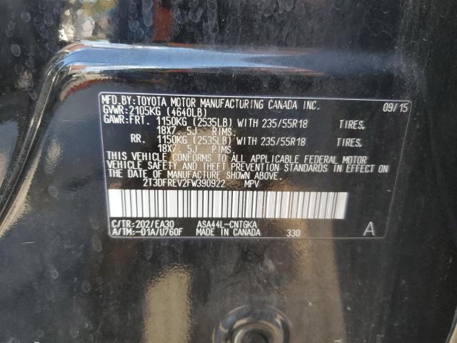 2T3DFREV2FW390922 - 2015 TOYOTA RAV4 LIMITED BLACK photo 14