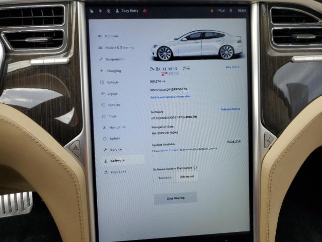 5YJSA1DP1DFP06873 - 2013 TESLA MODEL S Beyaz fotoğraf 9