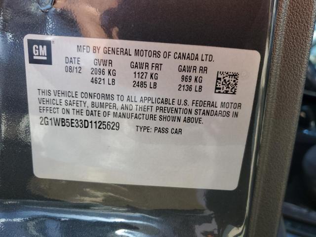 2G1WB5E33D1125629 - 2013 CHEVROLET IMPALA LT გრაფიტი ფოტო 12