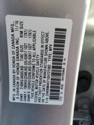 2HKRM4H71GH727083 - 2016 HONDA CR-V EXL 银色 照片 12