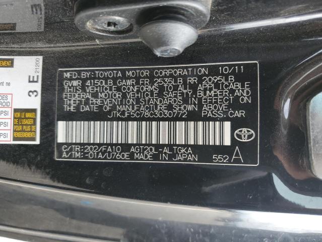 JTKJF5C78C3030772 - 2012 TOYOTA SCION TC 黑色 照片 12