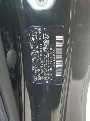 KMHTG6AF8LU020889 - 2020 HYUNDAI VELOSTER BASE Noir photo 12