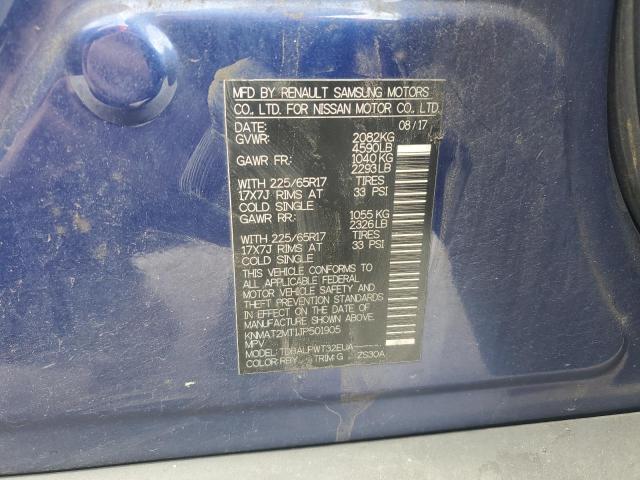 KNMAT2MT1JP501905 - 2018 NISSAN ROGUE S Azul foto 13