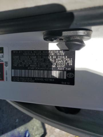4T4BF3EK6AR056586 - 2010 TOYOTA CAMRY BASE 白色 照片 12