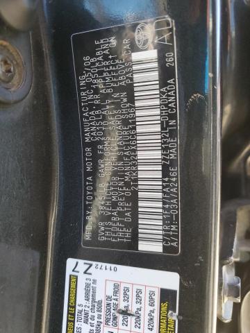 2T1KR32EX6C611967 - 2006 TOYOTA COROLLA MA XR BLACK photo 12