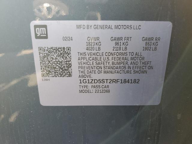 1G1ZD5ST2RF184182 - 2024 CHEVROLET MALIBU LT ლურჯი ფოტო 12