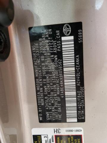 4T4BE46KX9R056562 - 2009 TOYOTA CAMRY BASE TAN photo 12