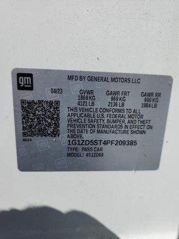 1G1ZD5ST4PF209385 - 2023 CHEVROLET MALIBU LT 白色 照片 12