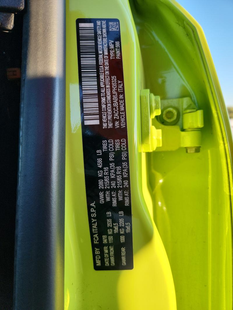 ZACCJBAB6JPH35325 - 2018 JEEP RENEGADE SPORT Zielony zdjęcie 12