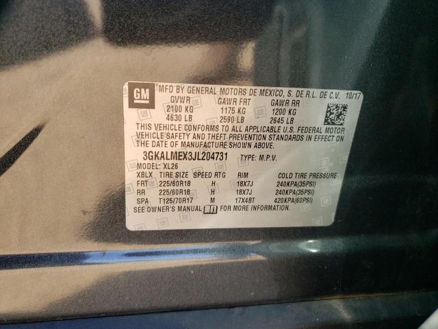 3GKALMEX3JL204731 - 2018 GMC TERRAIN SLE CHARCOAL photo 13