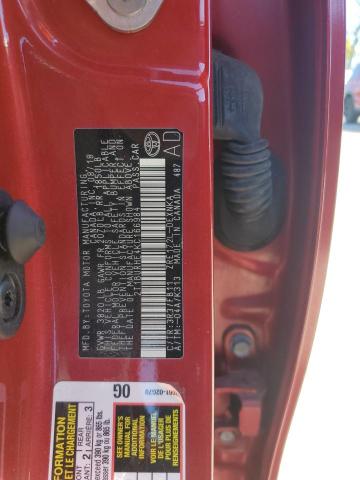 2T1BURHE4KC166984 - 2019 TOYOTA COROLLA L წითელი ფოტო 12