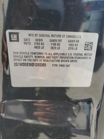 2G1WD5E36D1260369 - 2013 CHEVROLET IMPALA POLICE შავი ფოტო 12