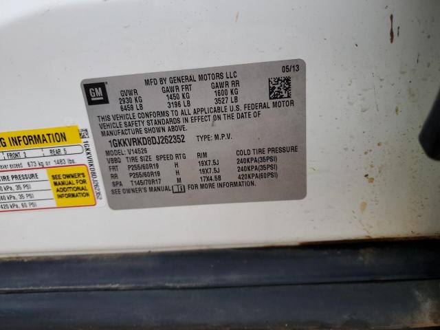 1GKKVRKD8DJ262352 - 2013 GMC ACADIA SLT-1 Ağ foto 13