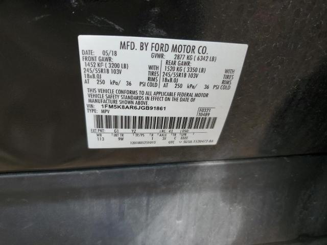 1FM5K8AR6JGB91861 - 2018 FORD EXPLORER POLICE INTERCEPTOR Қара фото 12