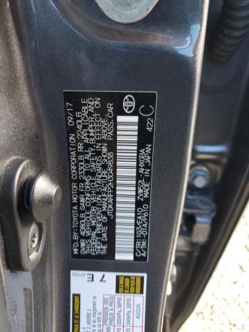 JTDKARFP2H3049838 - 2017 TOYOTA PRIUS PRIM Сұр фото 14