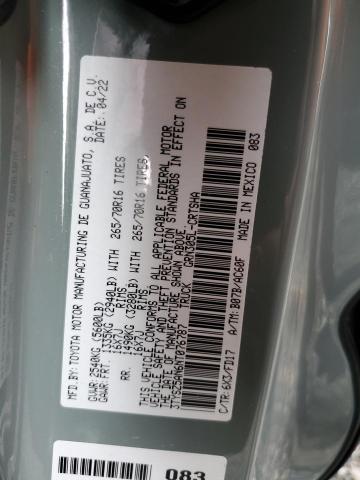 3TYSZ5AN6NT076787 - 2022 TOYOTA TACOMA ACCESS CAB GRAY photo 12