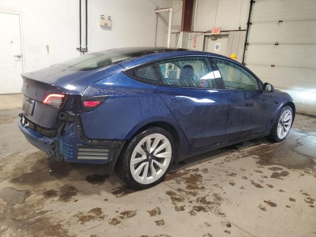 5YJ3E1EA8NF287862 - 2022 TESLA MODEL 3 蓝色 照片 3