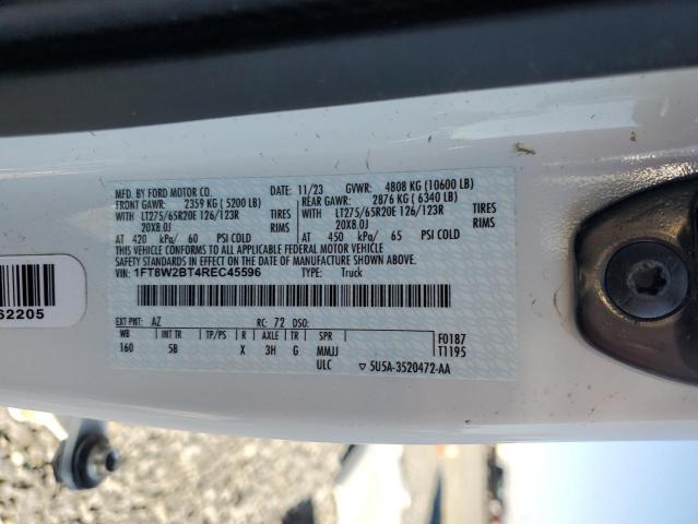 1FT8W2BT4REC45596 - 2024 FORD F250 SUPER DUTY WHITE photo 13