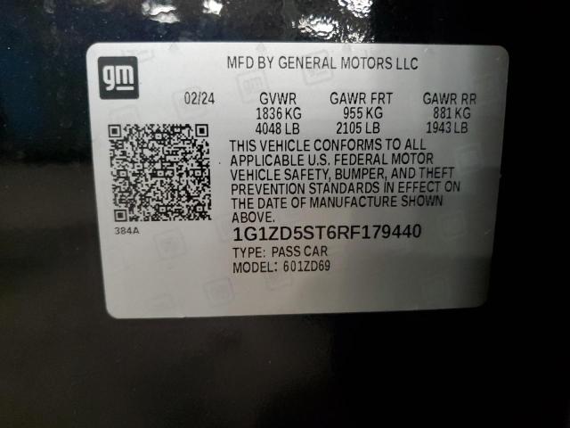 1G1ZD5ST6RF179440 - 2024 CHEVROLET MALIBU LT BLACK photo 12