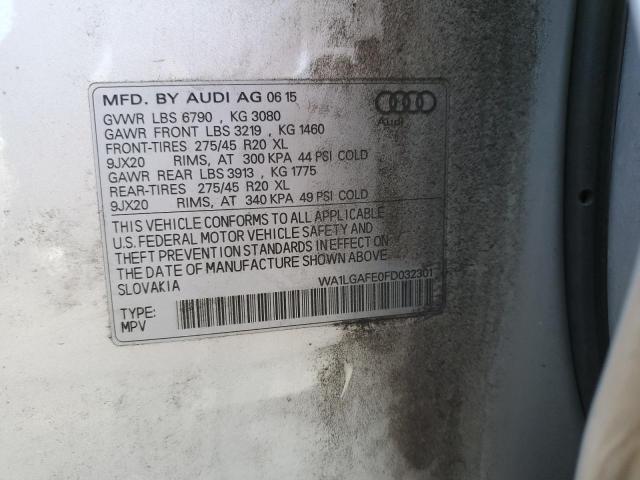 WA1LGAFE0FD032301 - 2015 AUDI Q7 PREMIUM PLUS SILVER photo 13