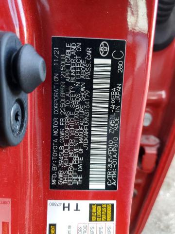 JTDKAMFU9N3164179 - 2022 TOYOTA PRIUS NIGHT SHADE წითელი ფოტო 12