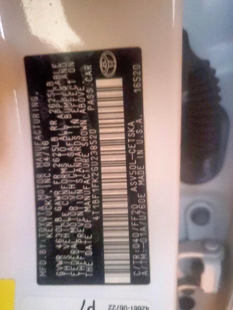 4T1BF1FK2GU238520 - 2016 TOYOTA CAMRY LE WHITE photo 12