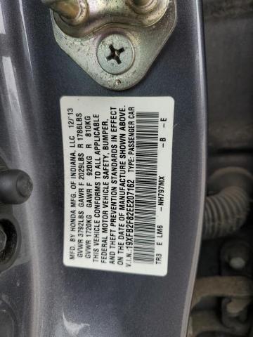 19XFB2F82EE207162 - 2014 HONDA CIVIC EX GRAY photo 12