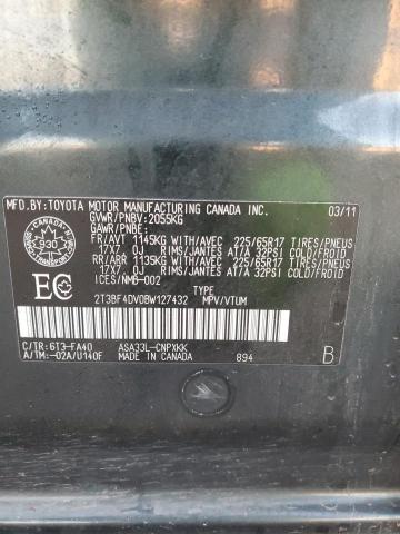 2T3BF4DV0BW127432 - 2011 TOYOTA RAV4 绿色 照片 13