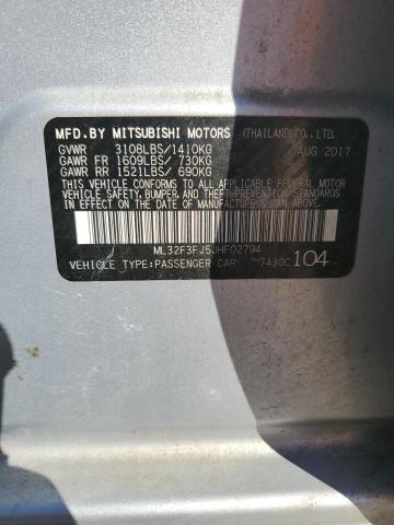 ML32F3FJ5JHF02794 - 2018 MITSUBISHI MIRAGE G4 ES SILVER photo 12