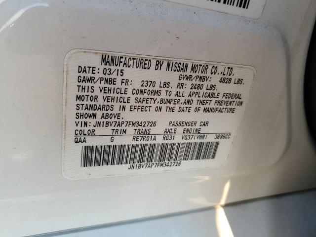 JN1BV7AP7FM342726 - 2015 INFINITI Q50 BASE WHITE photo 12