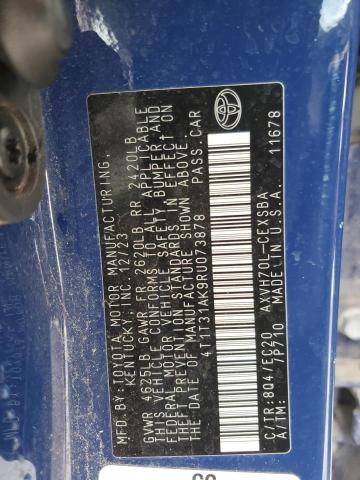 4T1T31AK9RU073878 - 2024 TOYOTA CAMRY SE NIGHT SHADE BLUE photo 12