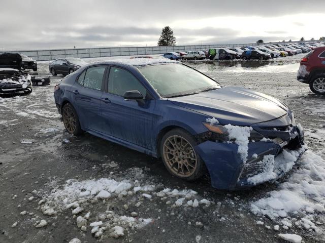 4T1T31AK9RU073878 - 2024 TOYOTA CAMRY SE NIGHT SHADE BLUE photo 4