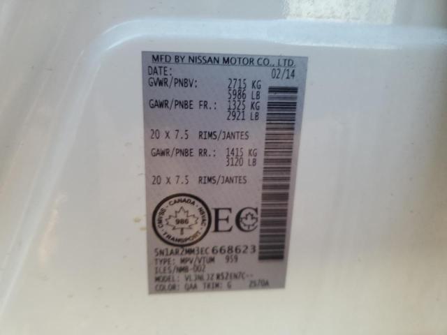 5N1AR2MM3EC668623 - 2014 NISSAN PATHFINDER S 白色 照片 13
