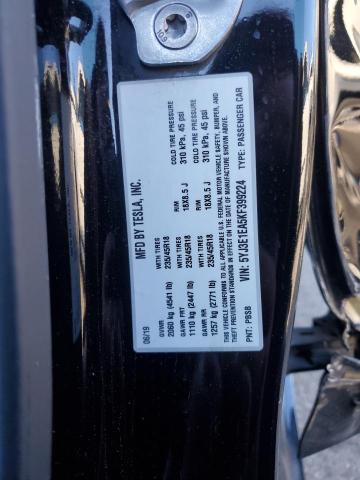 5YJ3E1EA5KF399224 - 2019 TESLA MODEL 3 შავი ფოტო 12