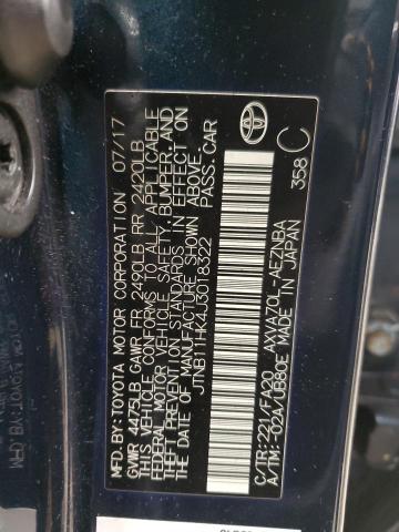 JTNB11HK4J3018322 - 2018 TOYOTA CAMRY L TEAL photo 12