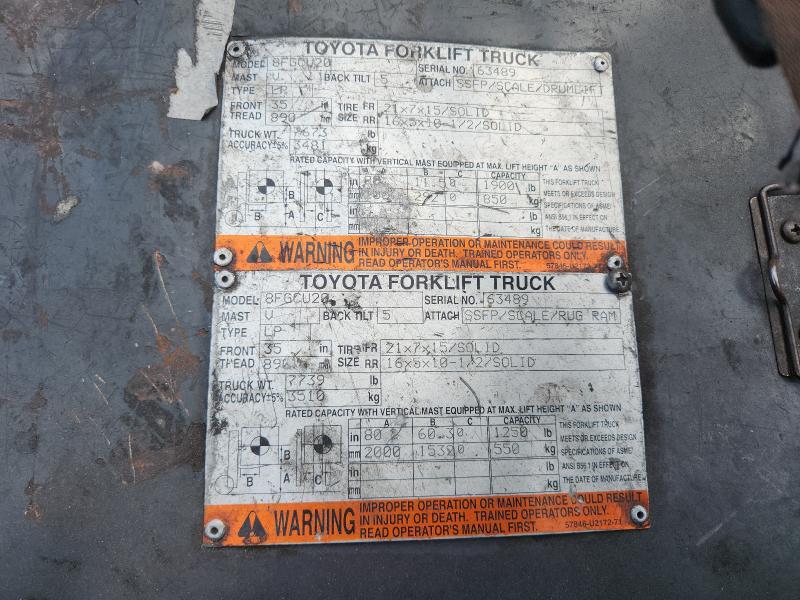 8FGCU2063489 - 2014 TOYOTA 8FGCU20 Naranja foto 10