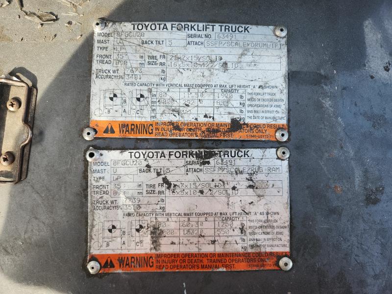 8FGCU2063491 - 2014 TOYOTA 8FGCU20 Қызғылт сары фото 10