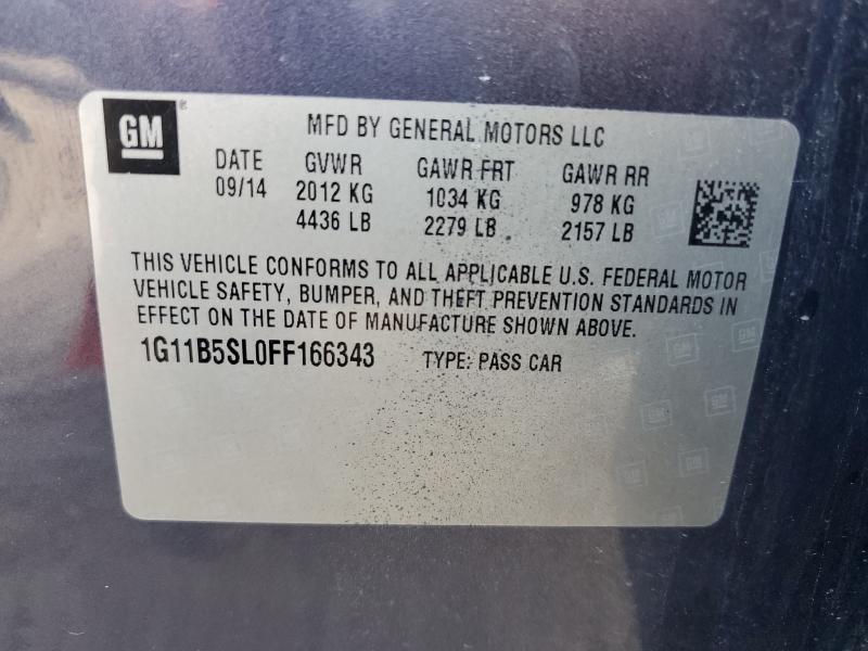 1G11B5SL0FF166343 - 2015 CHEVROLET MALIBU LS GRAY photo 12