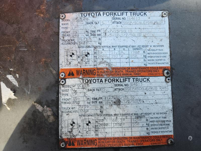 8FGCU2064613 - 2014 TOYOTA 8FGCU20 橙色 照片 10