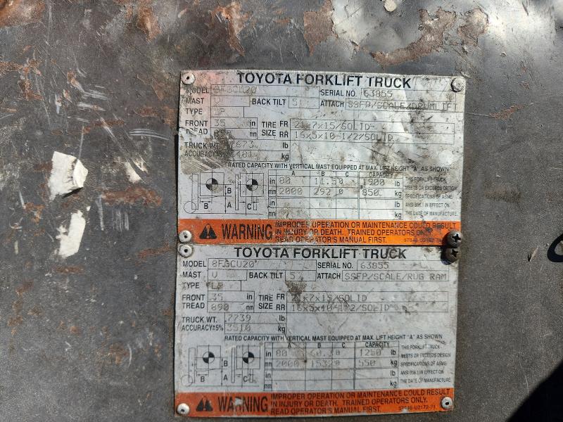 8FGCU2063855 - 2014 TOYOTA 8FGCU20 Նարնջագույն լուսանկար 10