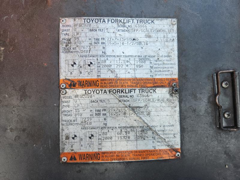 8FGCU2063866 - 2014 TOYOTA 8FGCU20 Turuncu fotoğraf 10