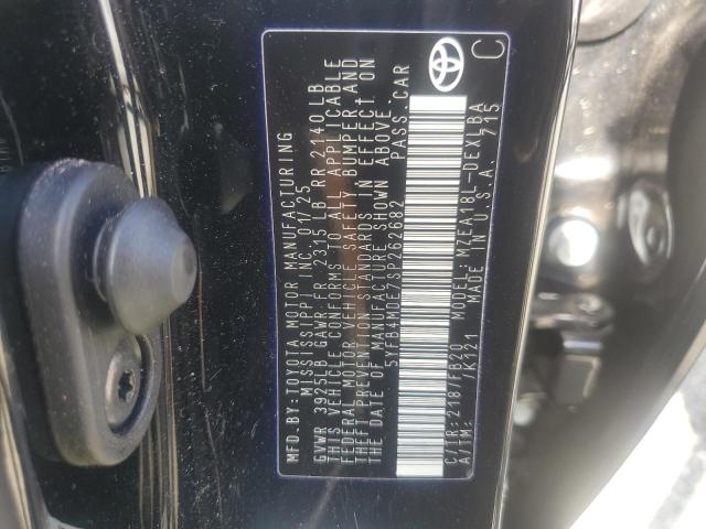 5YFB4MDE7SP262682 - 2025 TOYOTA COROLLA LE BLACK photo 12