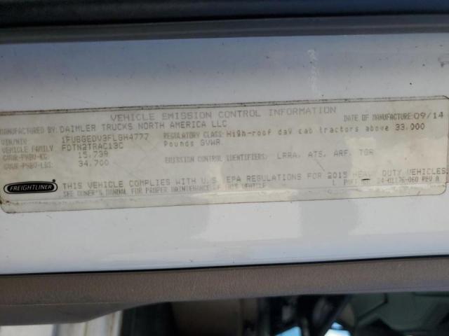 1FUBGEDV3FLGH4777 - 2015 FREIGHTLINER CASCADIA 1 白色 照片 10