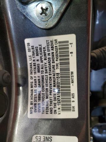 19XFA16959E011518 - 2009 HONDA CIVIC EXL 灰色 照片 12