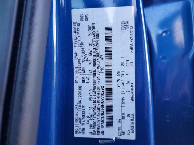 1FMCU9J96HUA10292 - 2017 FORD ESCAPE TITANIUM BLUE photo 13