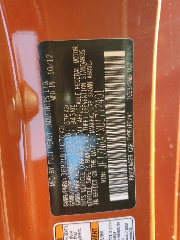 JF1ZNAA1XD1712401 - 2013 TOYOTA SCION FR-S ORANGE photo 12