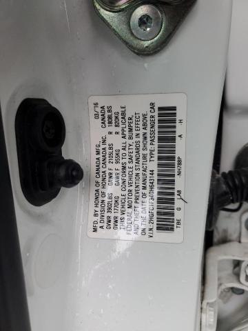 2HGFC1F34GH643144 - 2016 HONDA CIVIC EX WHITE photo 12
