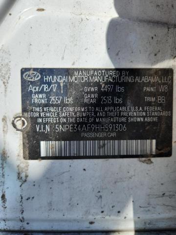 5NPE34AF9HH591306 - 2017 HYUNDAI SONATA SPORT 白色 照片 12